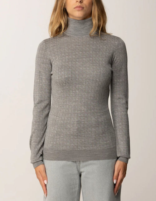 ELISABETTA FRANCHI MAGLIA DOLCEVITA IN LANA CON PATTERN