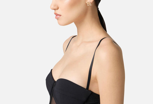 ELISABETTA FRANCHI ORECCHINI EF IN STRASS ORO