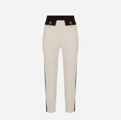 ELISABETTA FRANCHI PANTALONI BICOLOR CON CHARMS