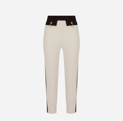 ELISABETTA FRANCHI PANTALONI BICOLOR CON CHARMS