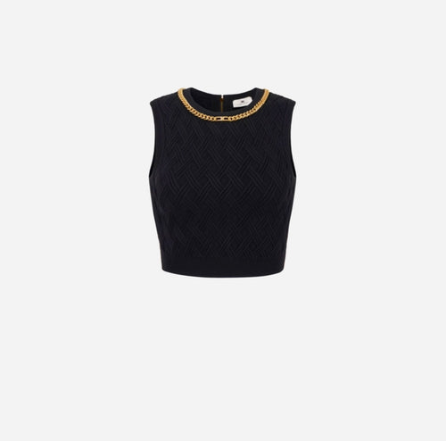 ELISABETTA FRANCHI TOP CROP IN MAGLIA
