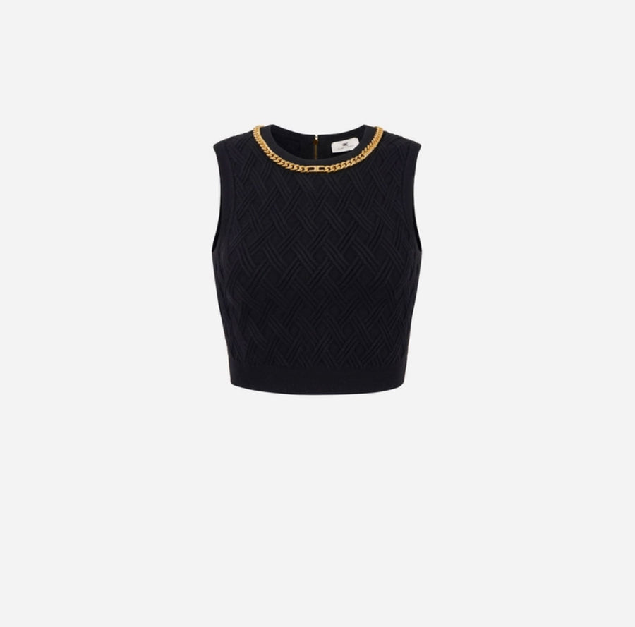 ELISABETTA FRANCHI TOP CROP IN MAGLIA