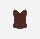ELISABETTA FRANCHI TOP IN CREPE CON ZIP COFFE'