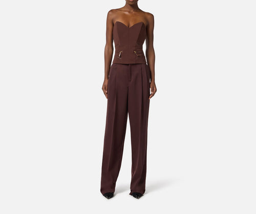 ELISABETTA FRANCHI TOP IN CREPE CON ZIP