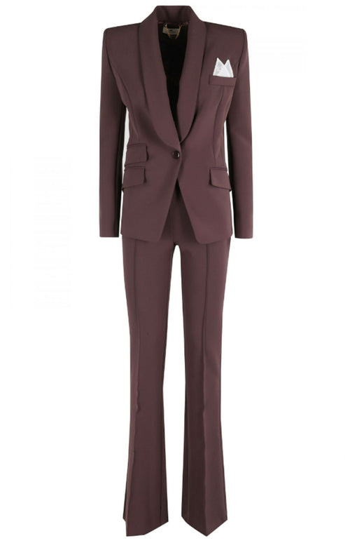 ELISABETTA FRANCHI TAILLEUR GIACCA E PANTALONE IN CREPE