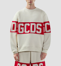 GCDS FELPA GIROCOLLO CON BAND LOGO