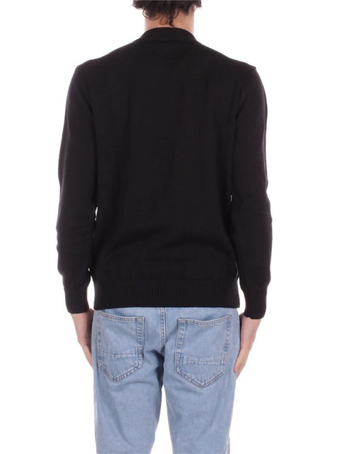 GCDS MAGLIA UOMO GCDS BLACK EMBOSSED LOGO SWEATER