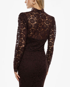 IMPERIAL CAMICIA CROPPED PIZZO FLOREALE CON COLLETTO ALLA COREANA