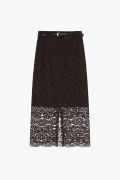 IMPERIAL GONNA LUNGA IN PIZZO CON SPACCO E CINTURA