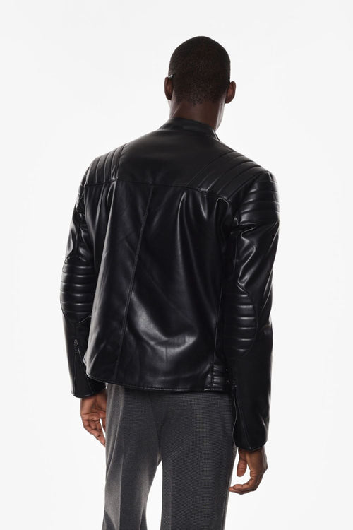 IMPERIAL LEATHER JACKET CON ZIP E SPALLINE TRAPUNTATE
