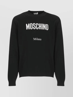 MOSCHINO COUTURE CEWNECK SWEATER WITH LOGO IN WOOL BLEND