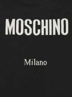 MOSCHINO COUTURE CEWNECK SWEATER WITH LOGO IN WOOL BLEND