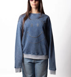 MOSCHINO COUTURE FELPA SMILEY GIROCOLLO CON BORCHIE