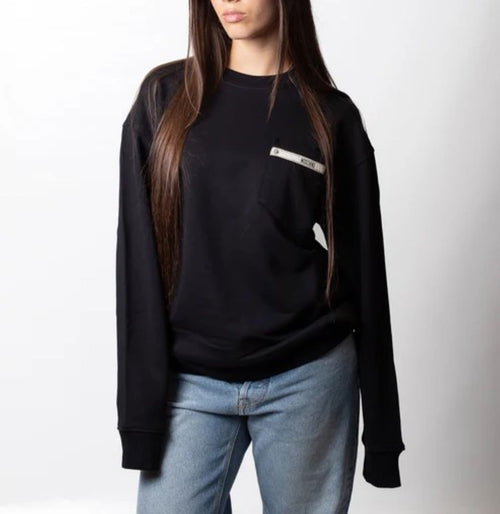 MOSCHINO COUTURE FELPA GIROCOLLO CON TASCHINO LOGATO