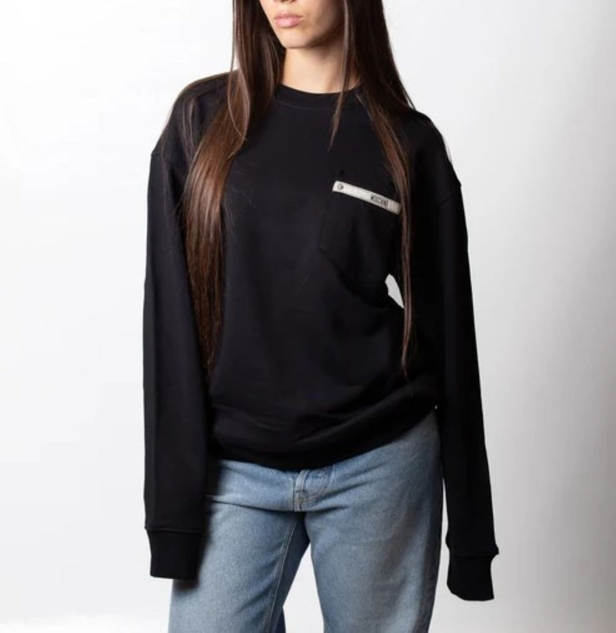 MOSCHINO COUTURE FELPA GIROCOLLO CON TASCHINO LOGATO