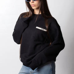 MOSCHINO COUTURE FELPA GIROCOLLO CON TASCHINO LOGATO