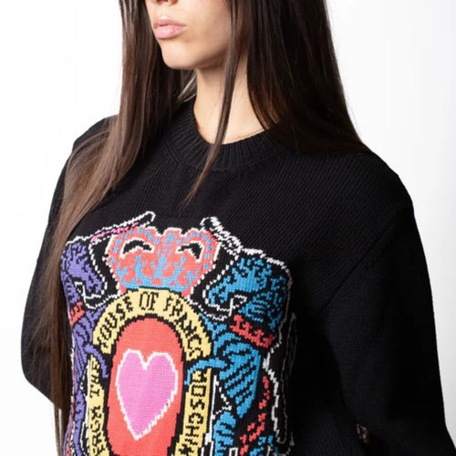 MOSCHINO COUTURE MAGLIA GIROCOLLO CON MAXI RICAMO