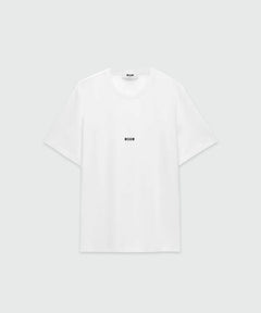 MSGM T-SHIRT GIROCOLLO IN COTONE CON MICRO LOGO