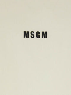 MSGM T-SHIRT GIROCOLLO IN COTONE CON MICRO LOGO