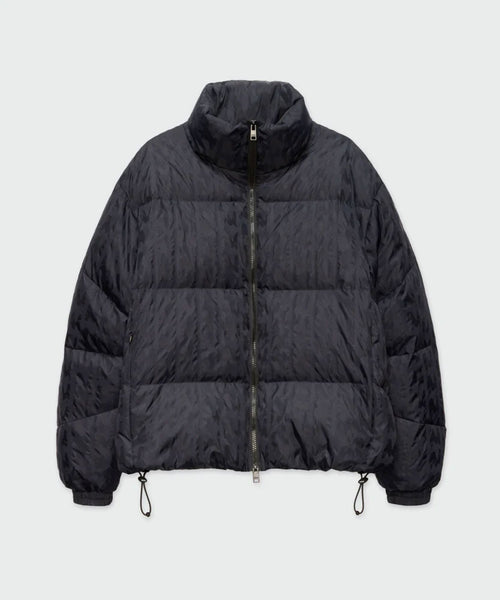 MSGM PIUMINO NERO IN NYLON JACQUARD "THE MWAWE"