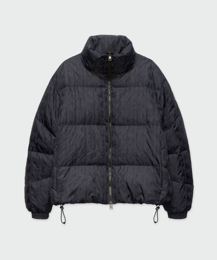 MSGM PIUMINO NERO IN NYLON JACQUARD "THE MWAWE"