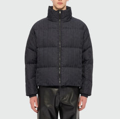 MSGM PIUMINO NERO IN NYLON JACQUARD "THE MWAWE"