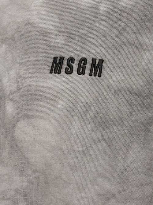 MSGM FELPA CON STAMPA TIE-DYE E LOGO RICAMATO