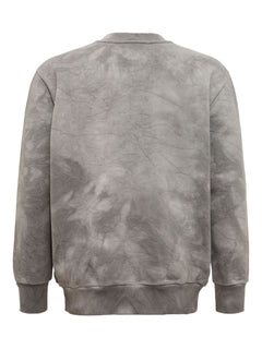 MSGM FELPA CON STAMPA TIE-DYE E LOGO RICAMATO