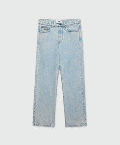 MSGM PANTALONI BLU CHIARO IN DENIM MARMORIZZATO