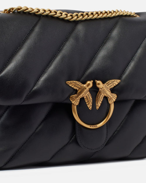 BORSA BEIGE SAFARI PUFF MAXI CON LOGO PINKO