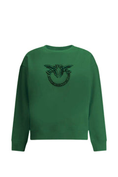 PINKO FELPA GIROCOLLO CON RICAMO GIOIELLO LOVE BIRDS