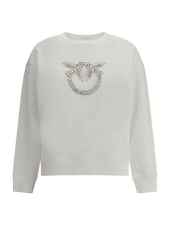 PINKO FELPA GIROCOLLO CON RICAMO GIOIELLO LOVE BIRDS