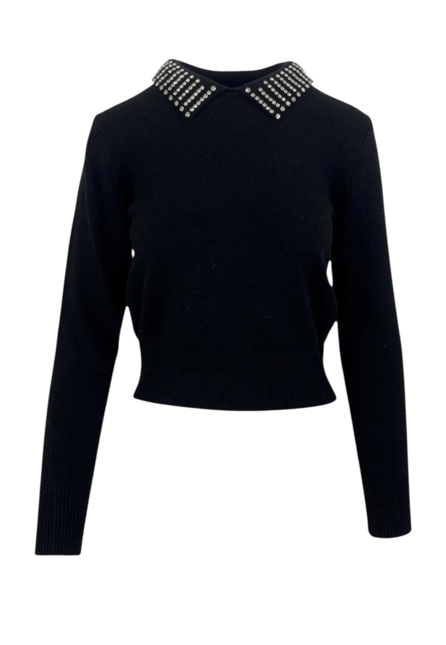 PINKO MAGLIA CON COLLETTO E STRASS