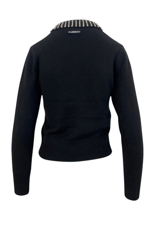 PINKO MAGLIA CON COLLETTO E STRASS