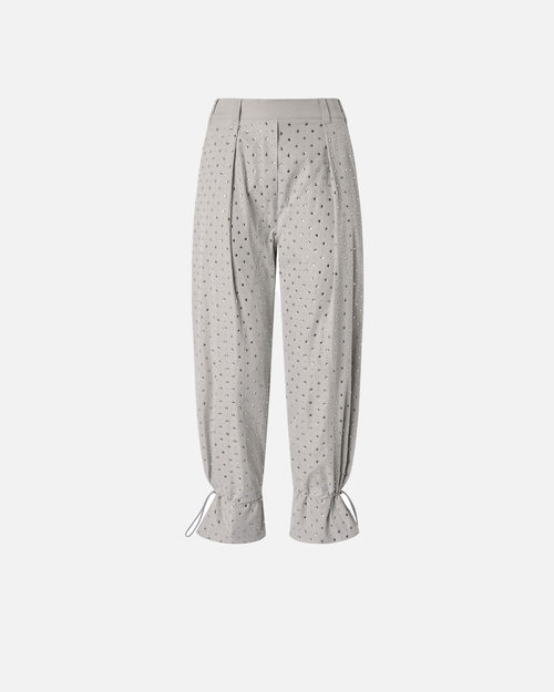 PINKO PANTALONI CON STRASS E BORCHIE