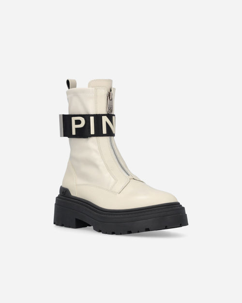 PINKO STIVALI PLATFORM CON LOGO LETTERING
