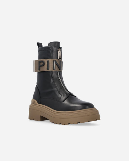 PINKO STIVALI PLATFORM CON LOGO LETTERING