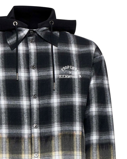 RICHMOND SPORT CAMICIA CHECK CON CAPPUCCIO APPLICATO