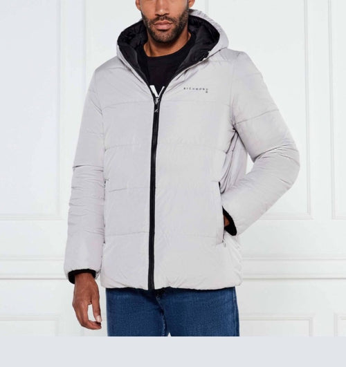 RICHMOND SPORT GIUBBOTTO NERO UOMO CON CAPPUCCIO DOUBLE FACE CON LOGO