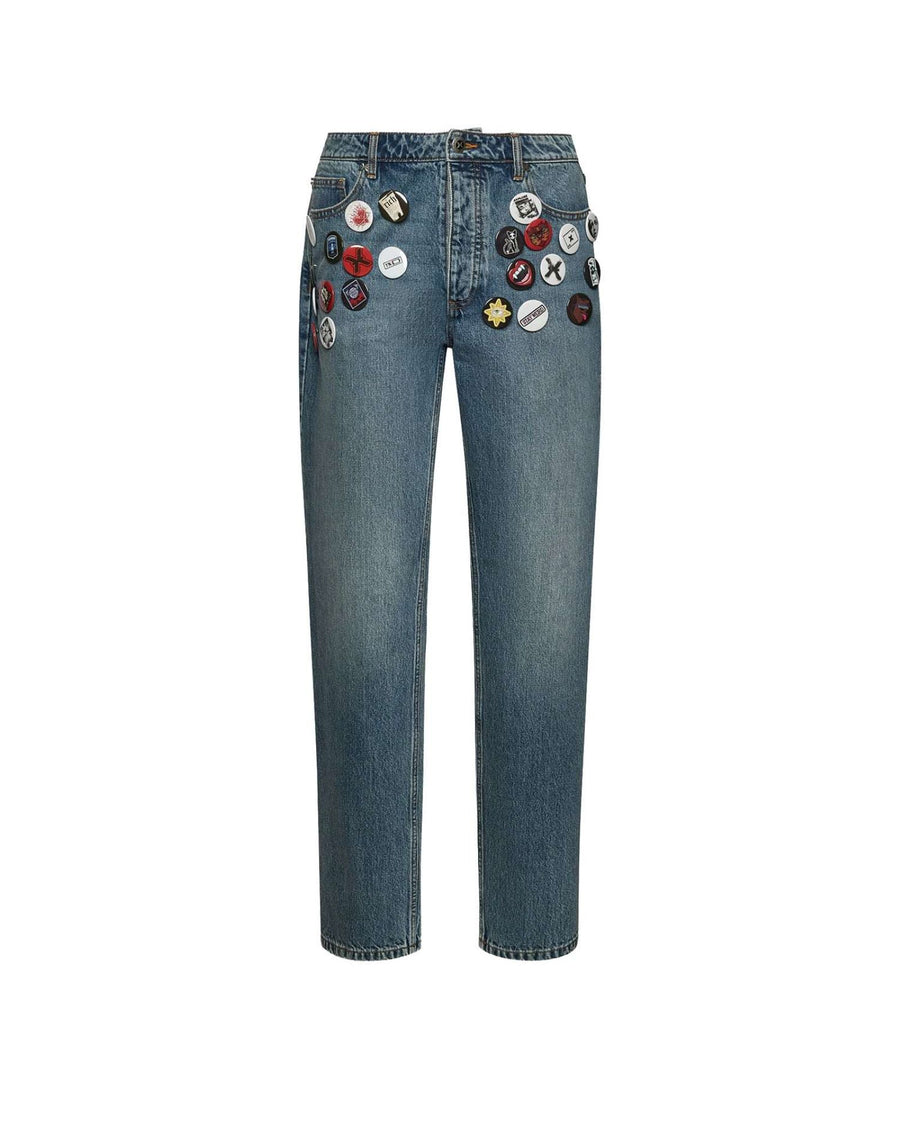 RICHMOND SPORT JEANS UOMO CON PATCH APPLICATE E DETTAGLI DECORATIVI