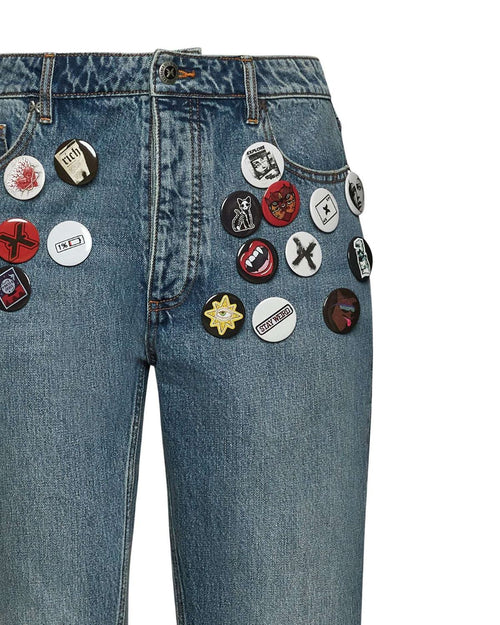 RICHMOND SPORT JEANS UOMO CON PATCH APPLICATE E DETTAGLI DECORATIVI