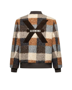 RICHMOND SPORT BOMBER FANTASIA CHECK CON ZIP E TASCHE
