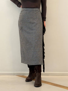 TENSIONE IN GONNA PORTAFOGLIO QUADRETTI CON FRANGE