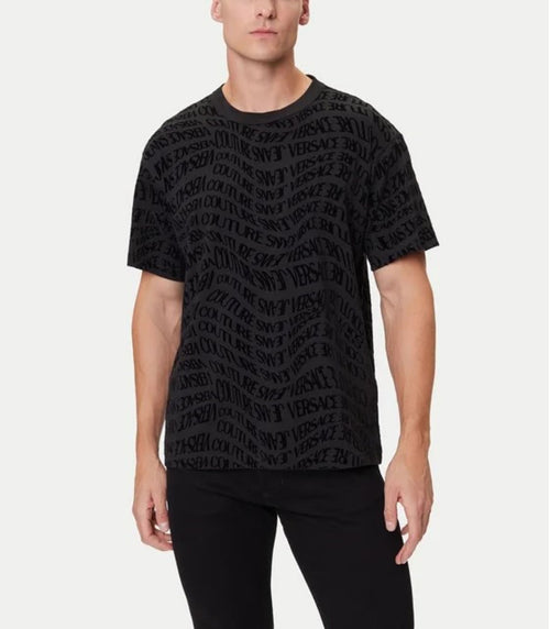 VERSACE JEANS COUTURE T-SHIRT VELLUTATA LIQYUIFY LOGOMANIA