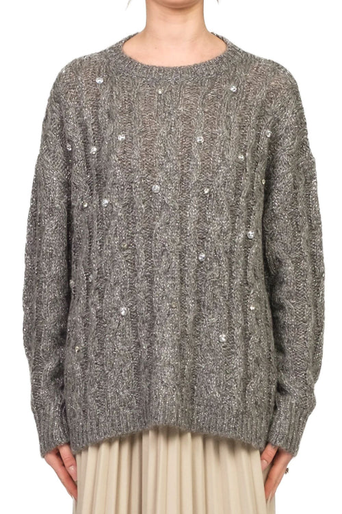 VICOLO MAGLIA TRECCE CON APPLICAZIONI