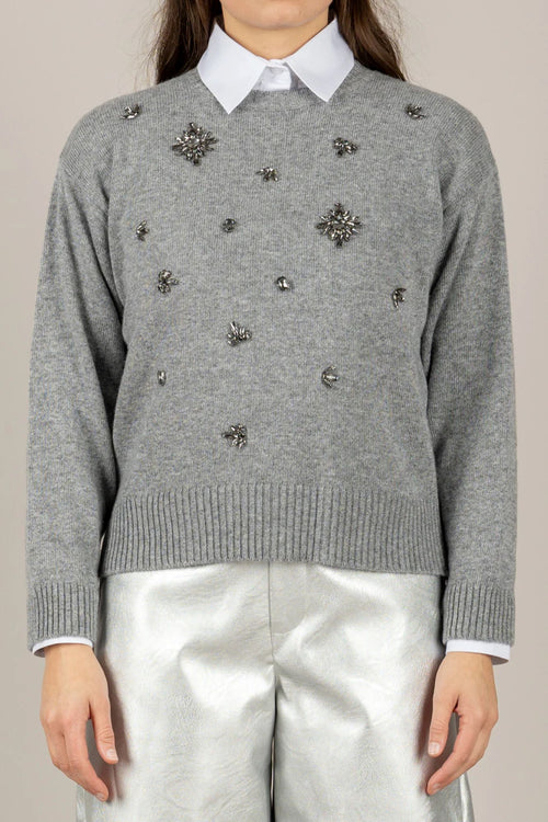 VICOLO MAGLIA GIROCOLLO CON APPLICAZIONI