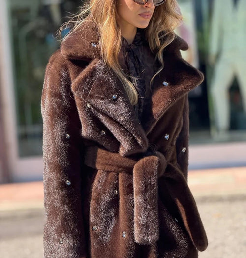 VICOLO ECOPELLICCIA CON GIOIELLI INCASTONATI