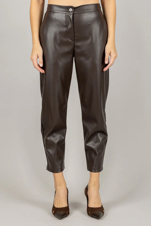 VICOLO PANTALONE ECOPELLE CARROT