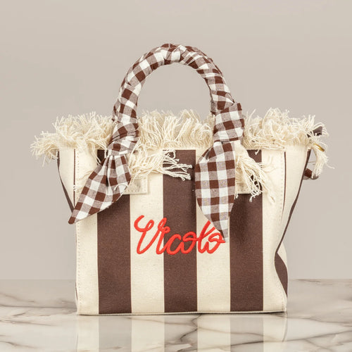 VICOLO Donna Borsa Mini a Strisce Unica-PE26