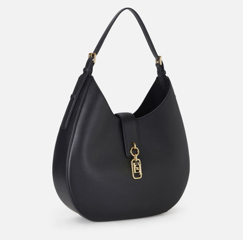 Elisabetta Franchi Borsa Ecopelle nero logo oro come chiusurape26